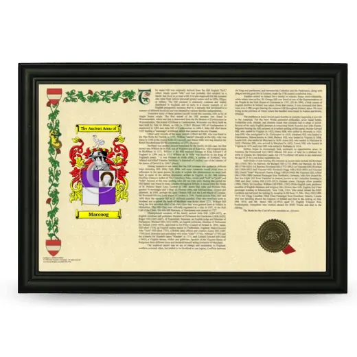 Maccoog Armorial Landscape Framed - Black