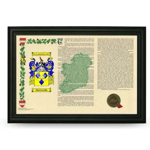 MacCostello Armorial Landscape Framed - Black
