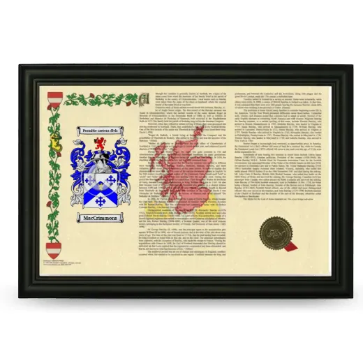 MacCrimmons Armorial Landscape Framed - Black