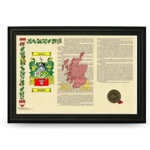MacIlroy Armorial Landscape Framed - Black