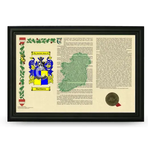 Macsherry Armorial Landscape Framed - Black