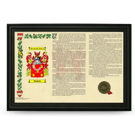 Madeiro Armorial Landscape Framed - Black
