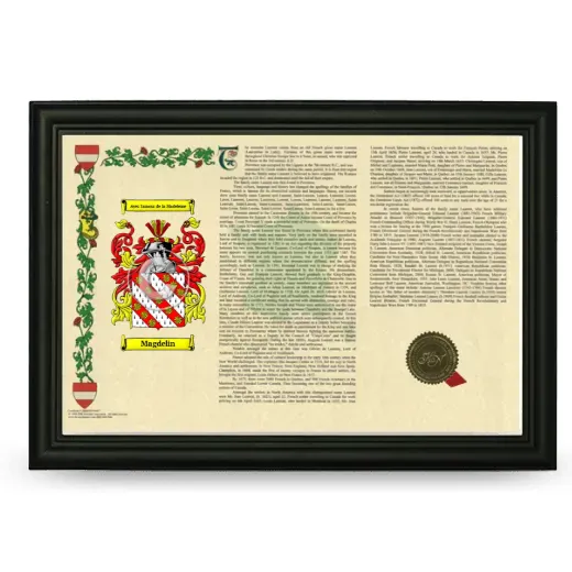 Magdelin Armorial Landscape Framed - Black
