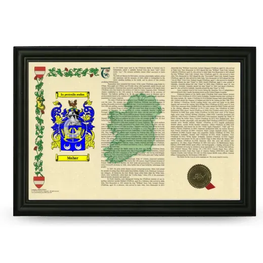 Mahar Armorial Landscape Framed - Black