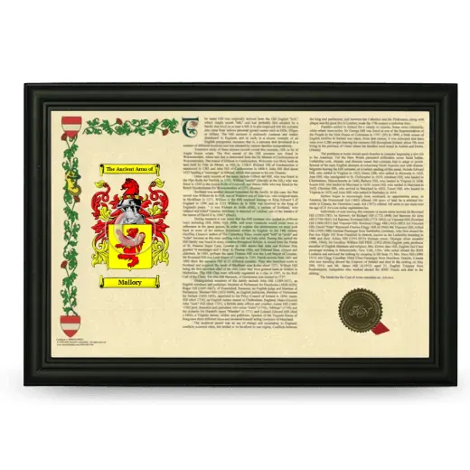Mallory Armorial Landscape Framed - Black