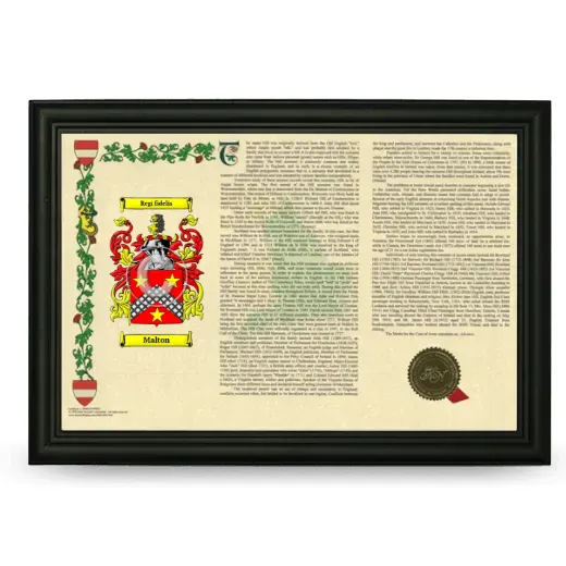 Malton Armorial Landscape Framed - Black