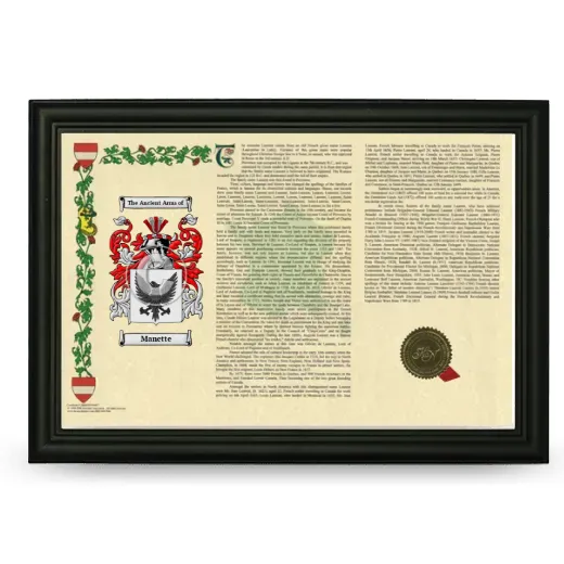 Manette Armorial Landscape Framed - Black