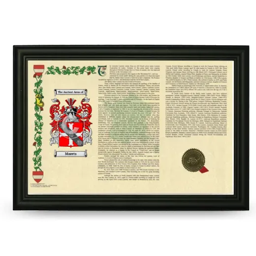 Marets Armorial Landscape Framed - Black