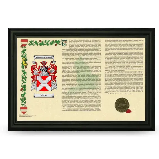 Mariot Armorial Landscape Framed - Black