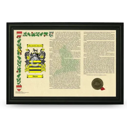 Maros Armorial Landscape Framed - Black