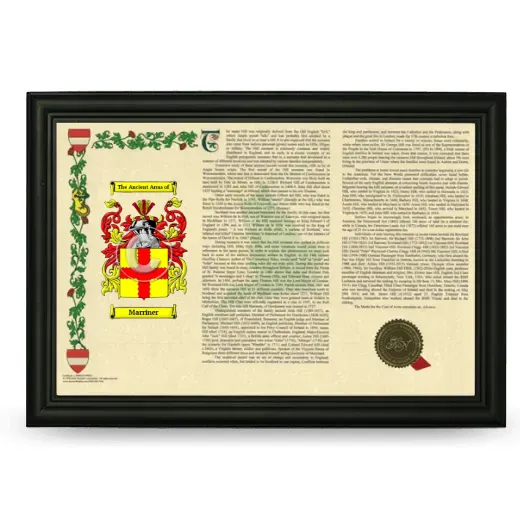 Marriner Armorial Landscape Framed - Black
