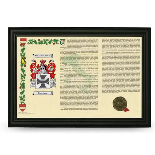 Marziani Armorial Landscape Framed - Black