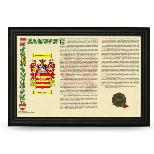 Mascaren Armorial Landscape Framed - Black