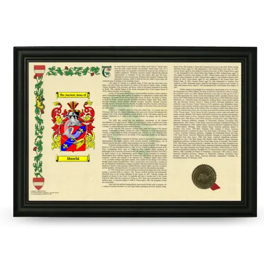 Maschi Armorial Landscape Framed - Black