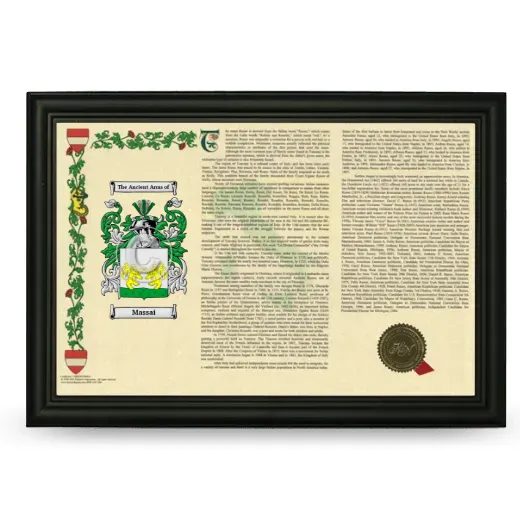 Massai Armorial Landscape Framed - Black