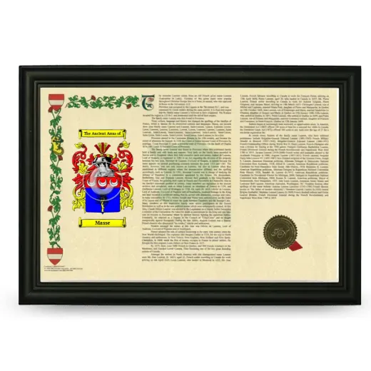 Masse Armorial Landscape Framed - Black