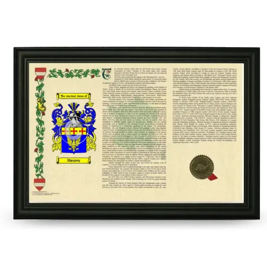 Maurey Armorial Landscape Framed - Black