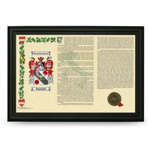 Mazzinghi Armorial Landscape Framed - Black