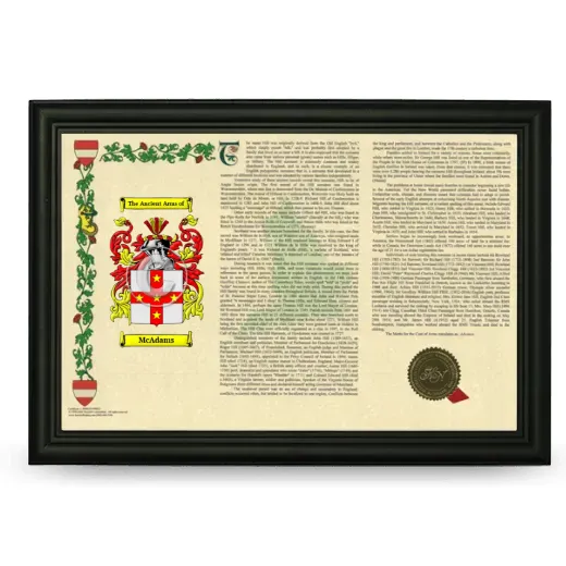 McAdams Armorial Landscape Framed - Black