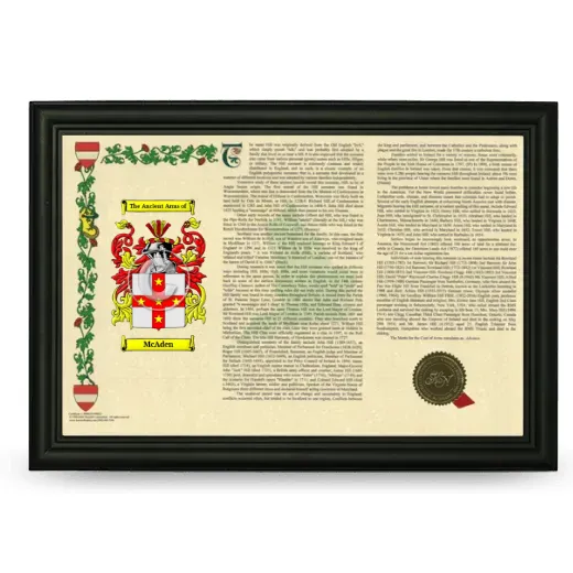 McAden Armorial Landscape Framed - Black