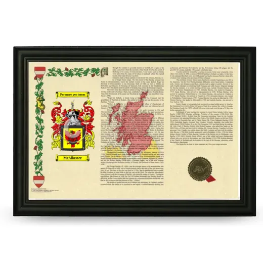 McAllaster Armorial Landscape Framed - Black