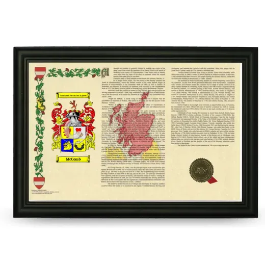 McComb Armorial Landscape Framed - Black