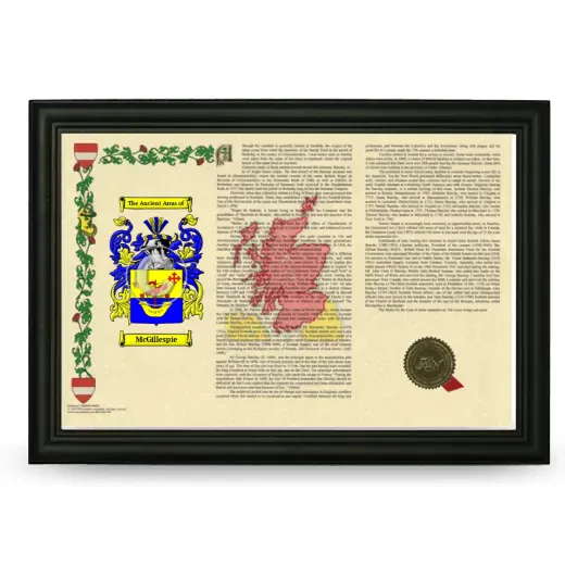 McGillespie Armorial Landscape Framed - Black