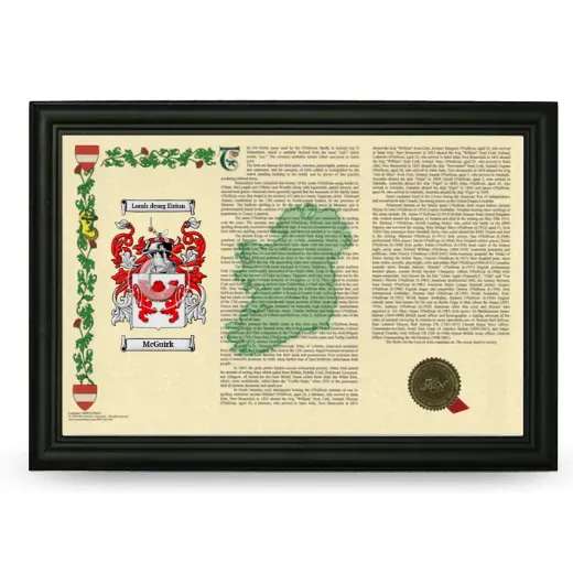 McGuirk Armorial Landscape Framed - Black