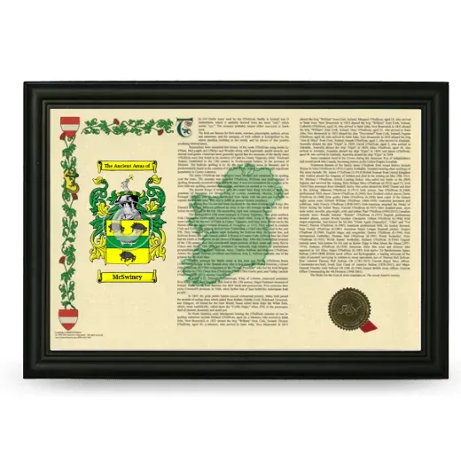 McSwiney Armorial Landscape Framed - Black