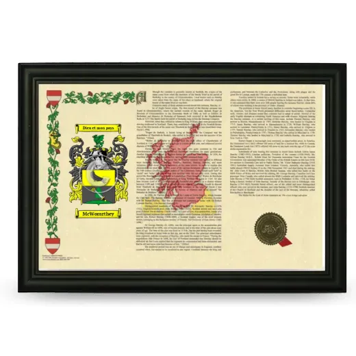McWorarthey Armorial Landscape Framed - Black