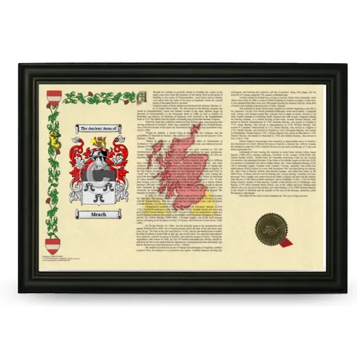 Meach Armorial Landscape Framed - Black