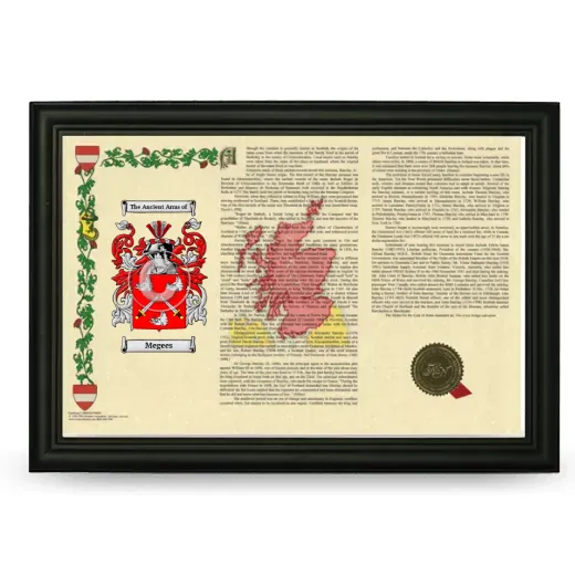 Megees Armorial Landscape Framed - Black