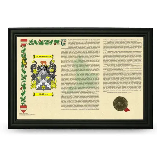 Meldreth Armorial Landscape Framed - Black