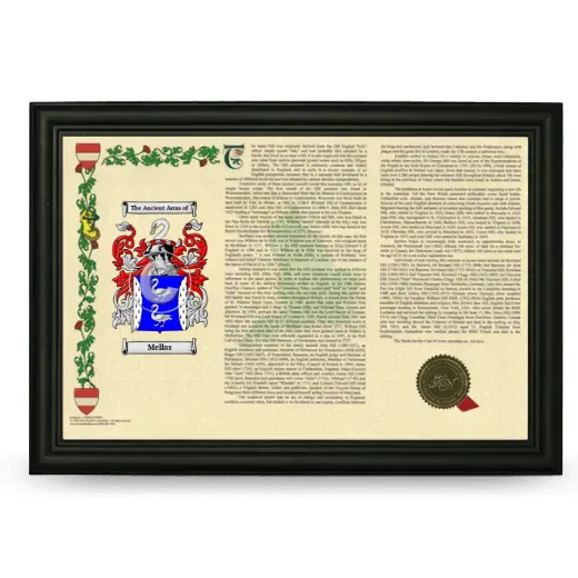 Mellas Armorial Landscape Framed - Black