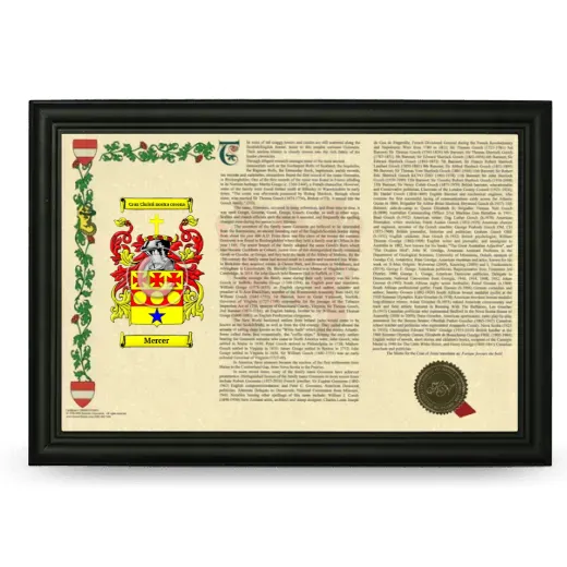 Mercer Armorial Landscape Framed - Black