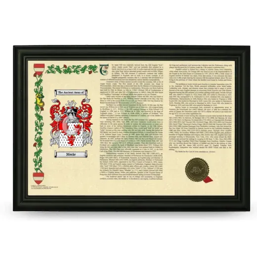 Merie Armorial Landscape Framed - Black