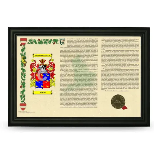 Merlo Armorial Landscape Framed - Black