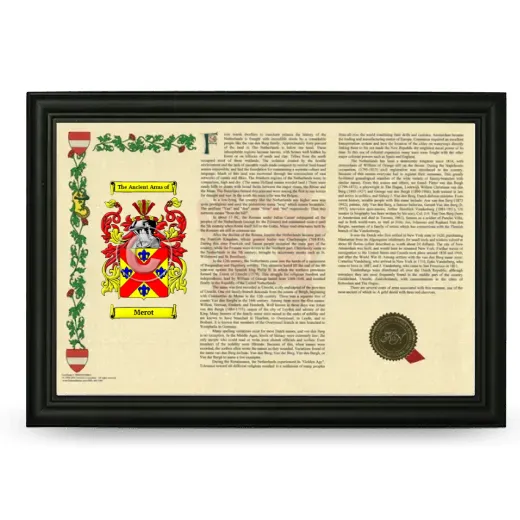 Merot Armorial Landscape Framed - Black