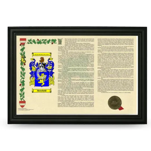 Merydydd Armorial Landscape Framed - Black