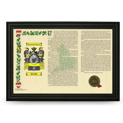 Meschin Armorial Landscape Framed - Black