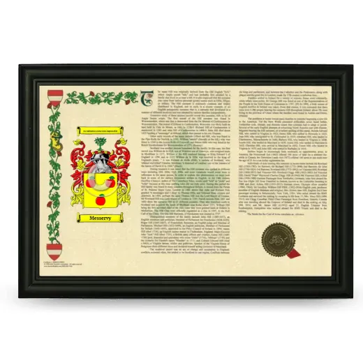 Messervy Armorial Landscape Framed - Black