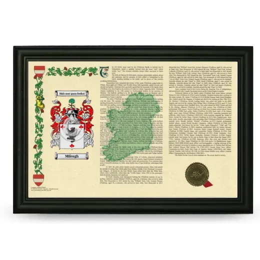 Mileagh Armorial Landscape Framed - Black