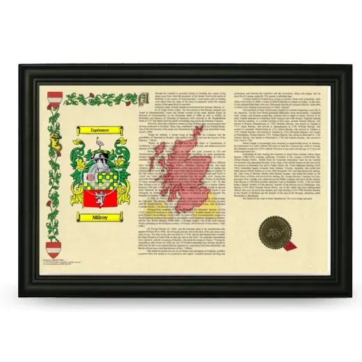 Milroy Armorial Landscape Framed - Black
