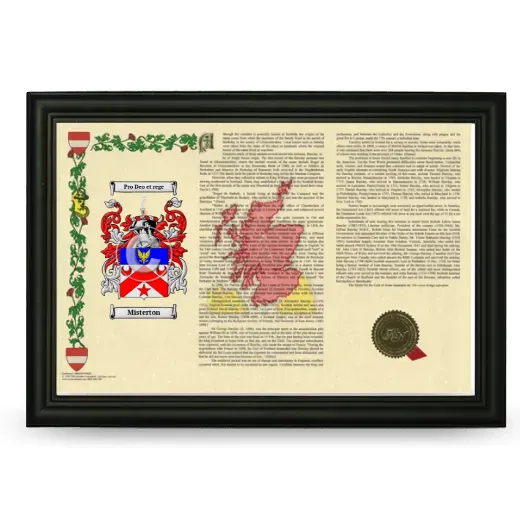 Misterton Armorial Landscape Framed - Black