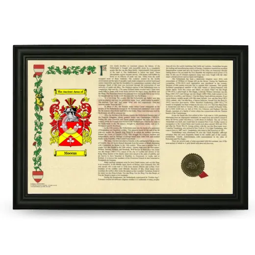 Moeens Armorial Landscape Framed - Black