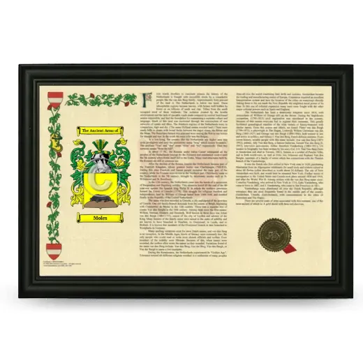 Moles Armorial Landscape Framed - Black