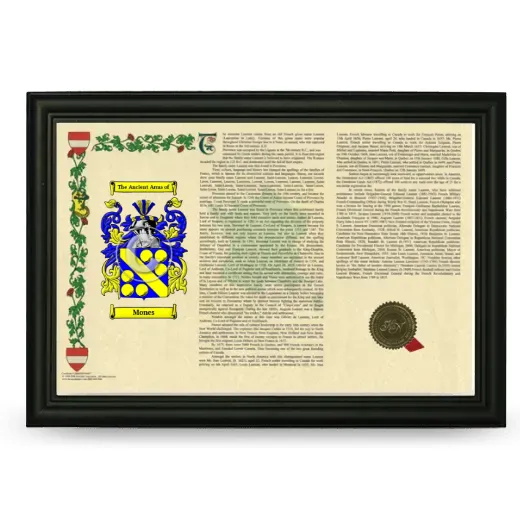 Mones Armorial Landscape Framed - Black