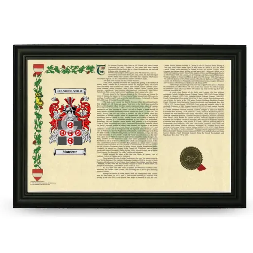 Monsour Armorial Landscape Framed - Black