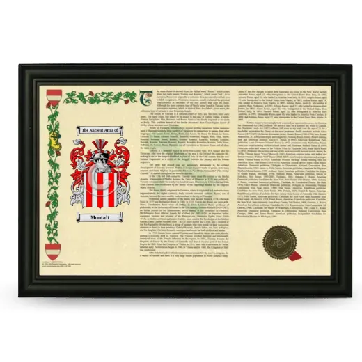 Montalt Armorial Landscape Framed - Black