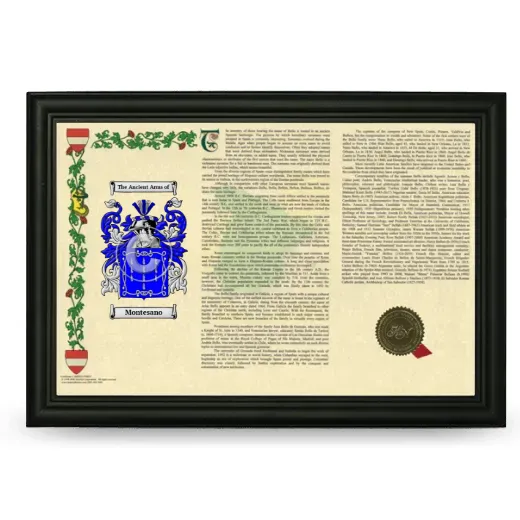 Montesano Armorial Landscape Framed - Black